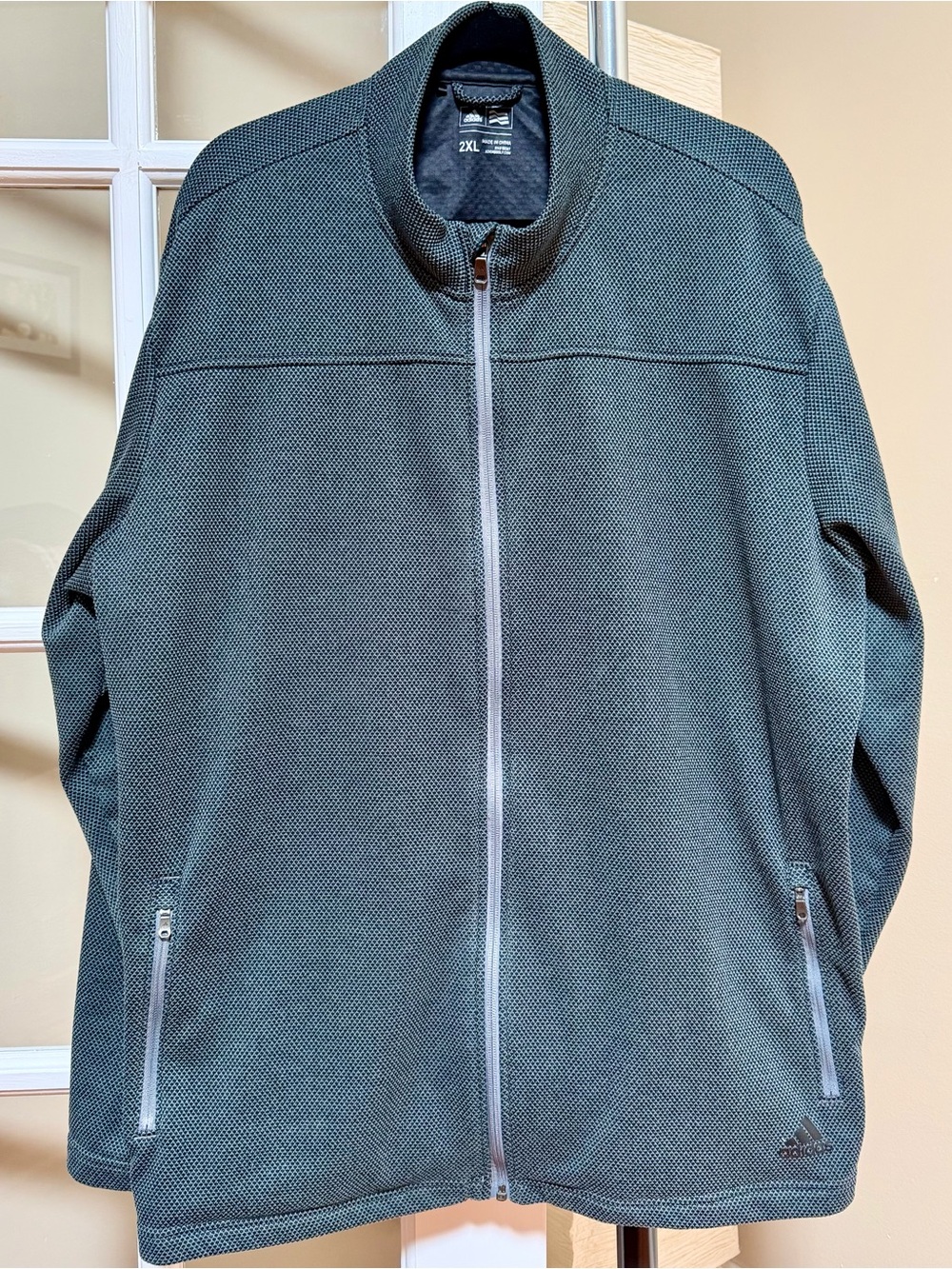 adidas Men's Heathered Slate Full-Zip Jacket
